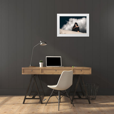 I talk to God, but the sky is empty White Modern Wood Framed Art Print by Bolgov (Axe), Ruslan