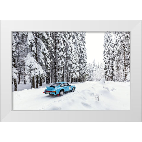 Porsche 911 White Modern Wood Framed Art Print by Szabo, Attila