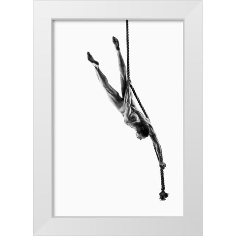 Rope Diving White Modern Wood Framed Art Print by Valevicius, Aurimas