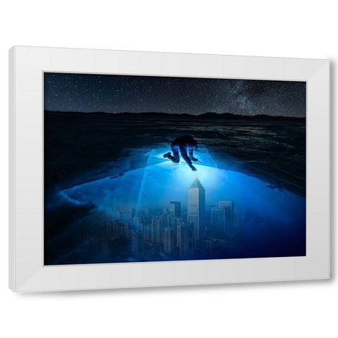 Ignite The Outer Dimension White Modern Wood Framed Art Print by Yu Wu, Irene