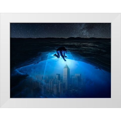 Ignite The Outer Dimension White Modern Wood Framed Art Print by Yu Wu, Irene