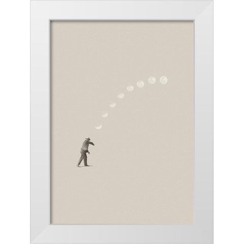 Lucky shot White Modern Wood Framed Art Print by Leon, Maarten