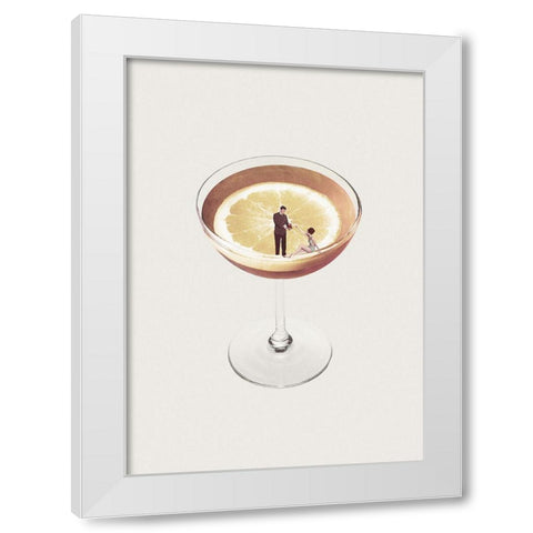 My drink needs a drink White Modern Wood Framed Art Print by Leon, Maarten
