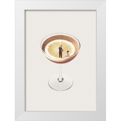 My drink needs a drink White Modern Wood Framed Art Print by Leon, Maarten
