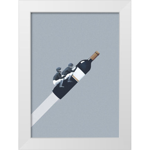 We ride until dawn White Modern Wood Framed Art Print by Leon, Maarten