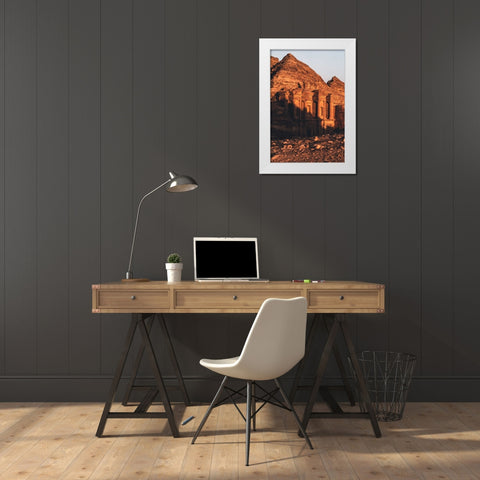 Ad Deir - The Monastery, Petra. White Modern Wood Framed Art Print by Guney, Onur