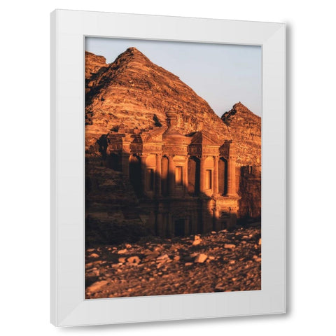 Ad Deir - The Monastery, Petra. White Modern Wood Framed Art Print by Guney, Onur
