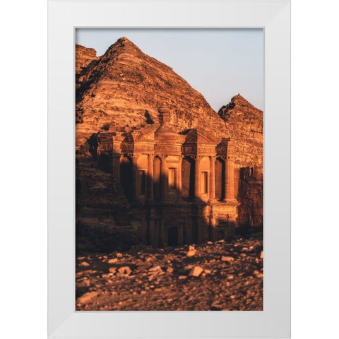 Ad Deir - The Monastery, Petra. White Modern Wood Framed Art Print by Guney, Onur