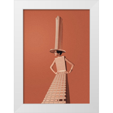 City girl White Modern Wood Framed Art Print by Leon, Maarten