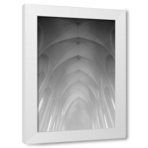 La HallgrAsmskirkja White Modern Wood Framed Art Print by Grant, Lynn