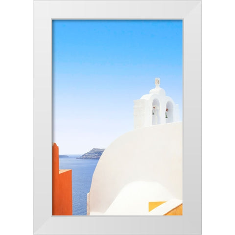 A Splash Of Orange White Modern Wood Framed Art Print by Wride, Linda