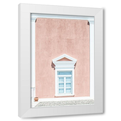 Pink Wall And A Pediment White Modern Wood Framed Art Print by Wride, Linda