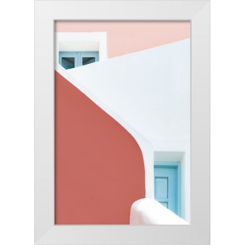 Pastel Pinks And Blues White Modern Wood Framed Art Print by Wride, Linda