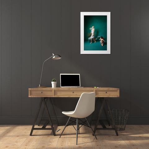 Coming, Going, and Just Sitting Pretty White Modern Wood Framed Art Print by Shandelman, Amalya