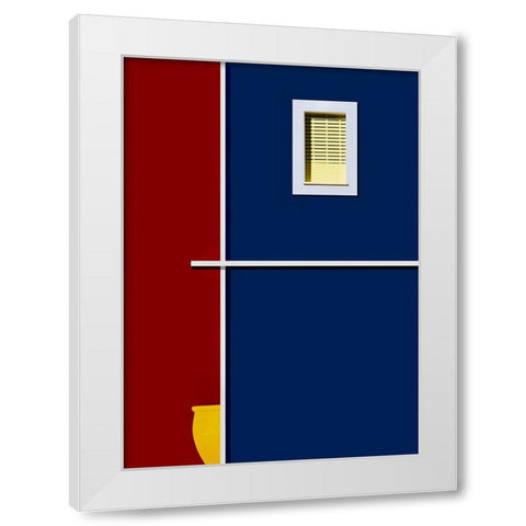 The yellow vase. White Modern Wood Framed Art Print by Orbach, Arnon