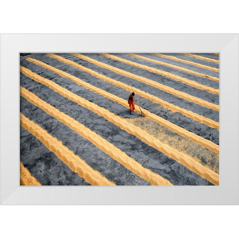 Line work White Modern Wood Framed Art Print by Das, Avishek