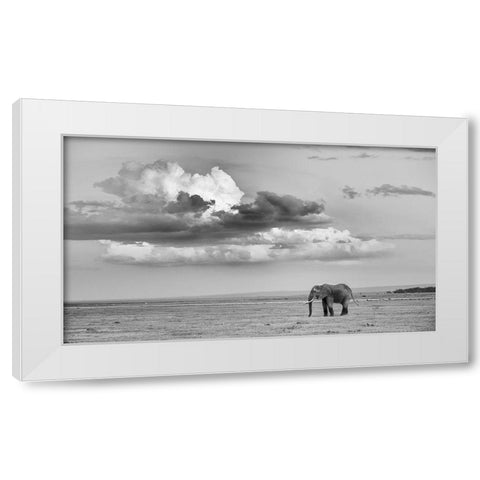 Alone White Modern Wood Framed Art Print by and Wei, Siyu