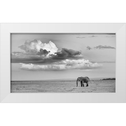 Alone White Modern Wood Framed Art Print by and Wei, Siyu