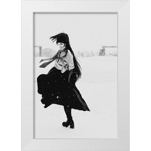 Dance of snow White Modern Wood Framed Art Print by Sangan, Kurosaki