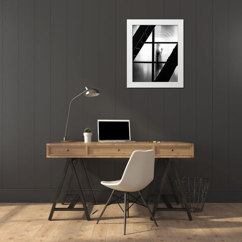 mysterious girl White Modern Wood Framed Art Print by Steenhoudt, Sofie