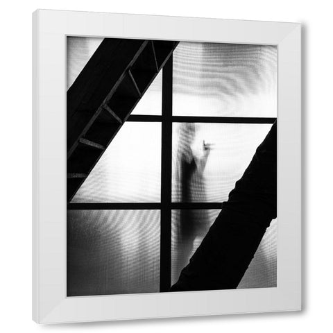 mysterious girl White Modern Wood Framed Art Print by Steenhoudt, Sofie