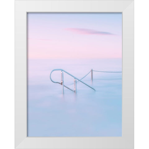 Swimming Pool White Modern Wood Framed Art Print by Zhu, Jingshu