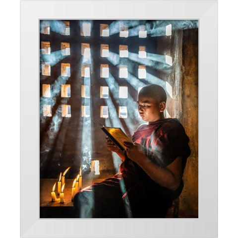 The Magical Light White Modern Wood Framed Art Print by Bakle, Mahendra