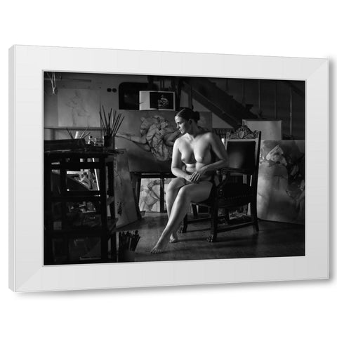 Atelier White Modern Wood Framed Art Print by Kapsha, Eduards