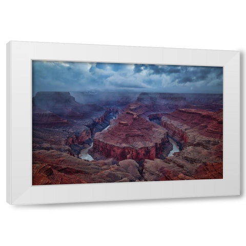 Amidst A Snowstorm White Modern Wood Framed Art Print by Zheng, Michael