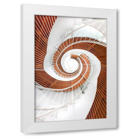Untitled White Modern Wood Framed Art Print by Wang, Peiyin