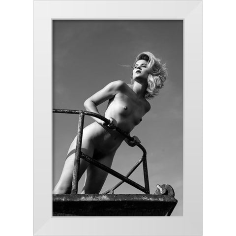 Blonde White Modern Wood Framed Art Print by Blasko, Jan