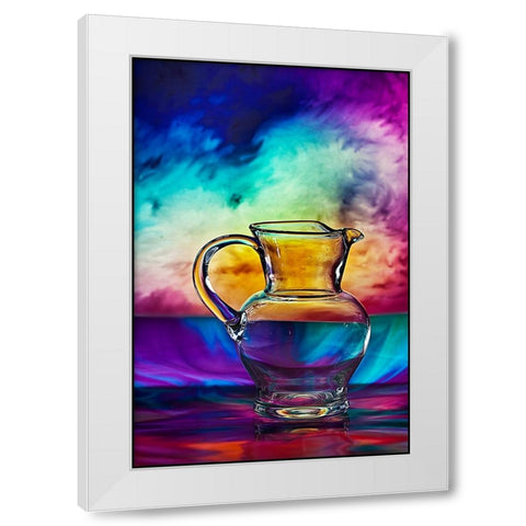 a glass water bowl White Modern Wood Framed Art Print by Esto, Darija