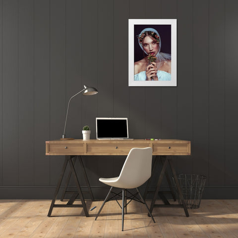 my art White Modern Wood Framed Art Print by Amar, Yoni