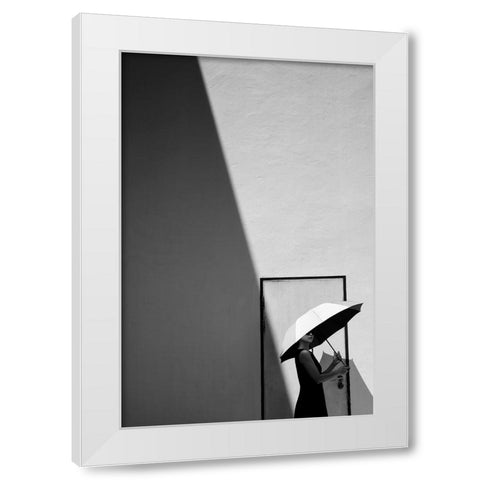 Light and Shadow White Modern Wood Framed Art Print by Long, Kieron