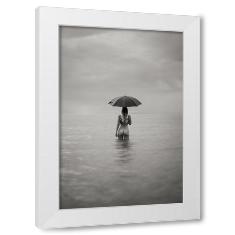 The Woman In The Lake White Modern Wood Framed Art Print by Graf, James