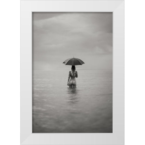 The Woman In The Lake White Modern Wood Framed Art Print by Graf, James