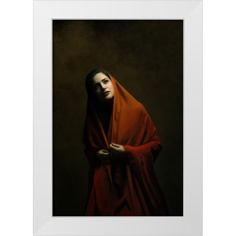 Persian Girl White Modern Wood Framed Art Print by Hasheminasab, Moein