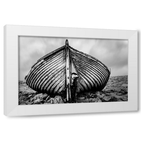 qPeekabooq White Modern Wood Framed Art Print by Jin, Jie