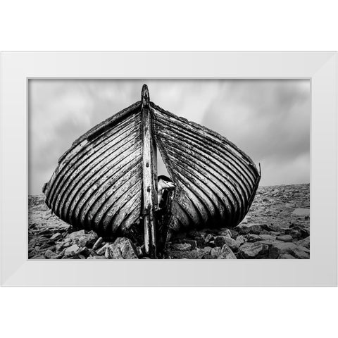 qPeekabooq White Modern Wood Framed Art Print by Jin, Jie