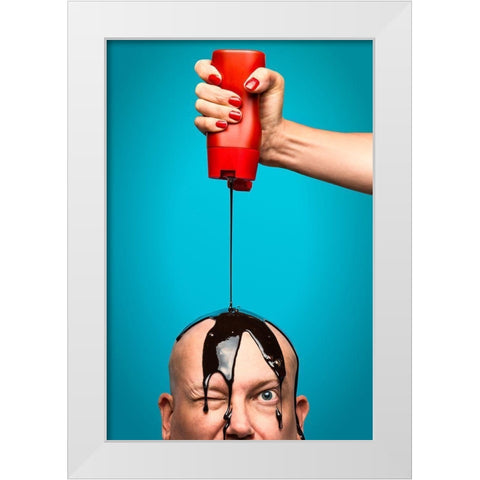 Mmm-Chocolate White Modern Wood Framed Art Print by Damsten, Petri