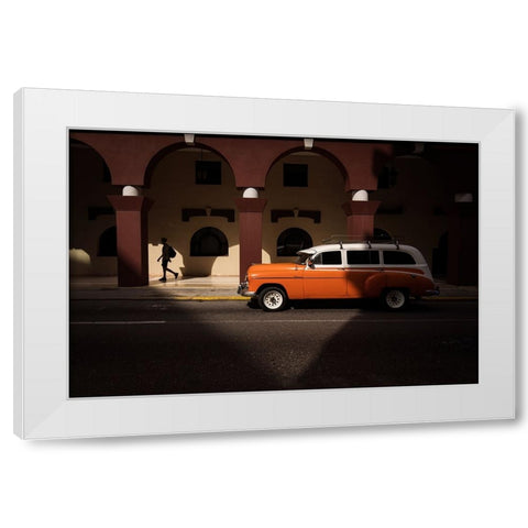 Heart Of Cuba White Modern Wood Framed Art Print by Mirica, Dan