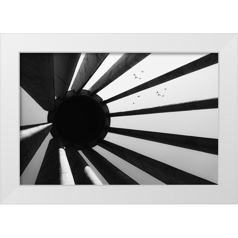 To The Black Hole White Modern Wood Framed Art Print by Mohammad Hossein, Hamid