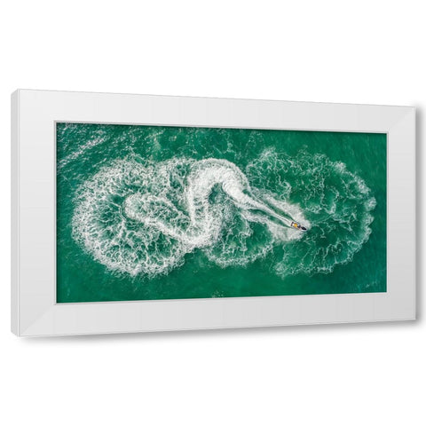 Swirling White Modern Wood Framed Art Print by Meirovich, Ido