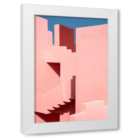 Shapes And Shadows White Modern Wood Framed Art Print by Wride, Linda