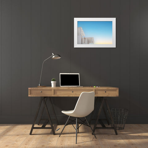 Sunshades White Modern Wood Framed Art Print by Wride, Linda