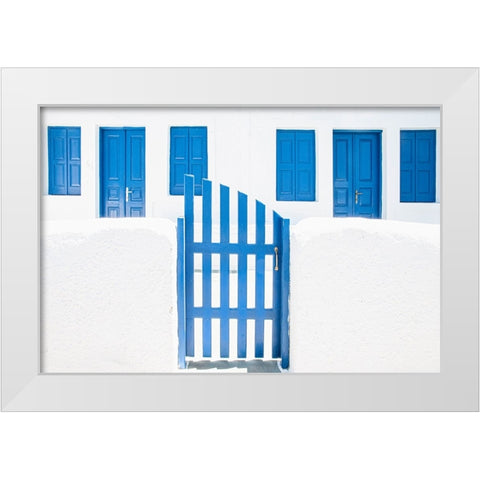 Whitewash And Blue Paint White Modern Wood Framed Art Print by Wride, Linda