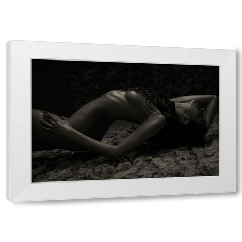 Joallle Dark White Modern Wood Framed Art Print by L. Bardaji, Rafael