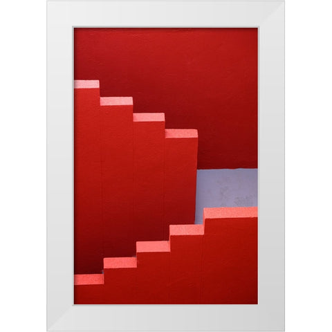 red stairs White Modern Wood Framed Art Print by L. Bardaji, Rafael