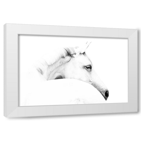 horse and minimalism White Modern Wood Framed Art Print by Leinemann, Ulrike