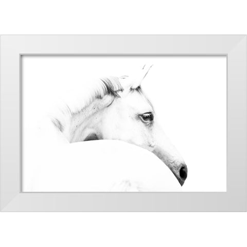 horse and minimalism White Modern Wood Framed Art Print by Leinemann, Ulrike